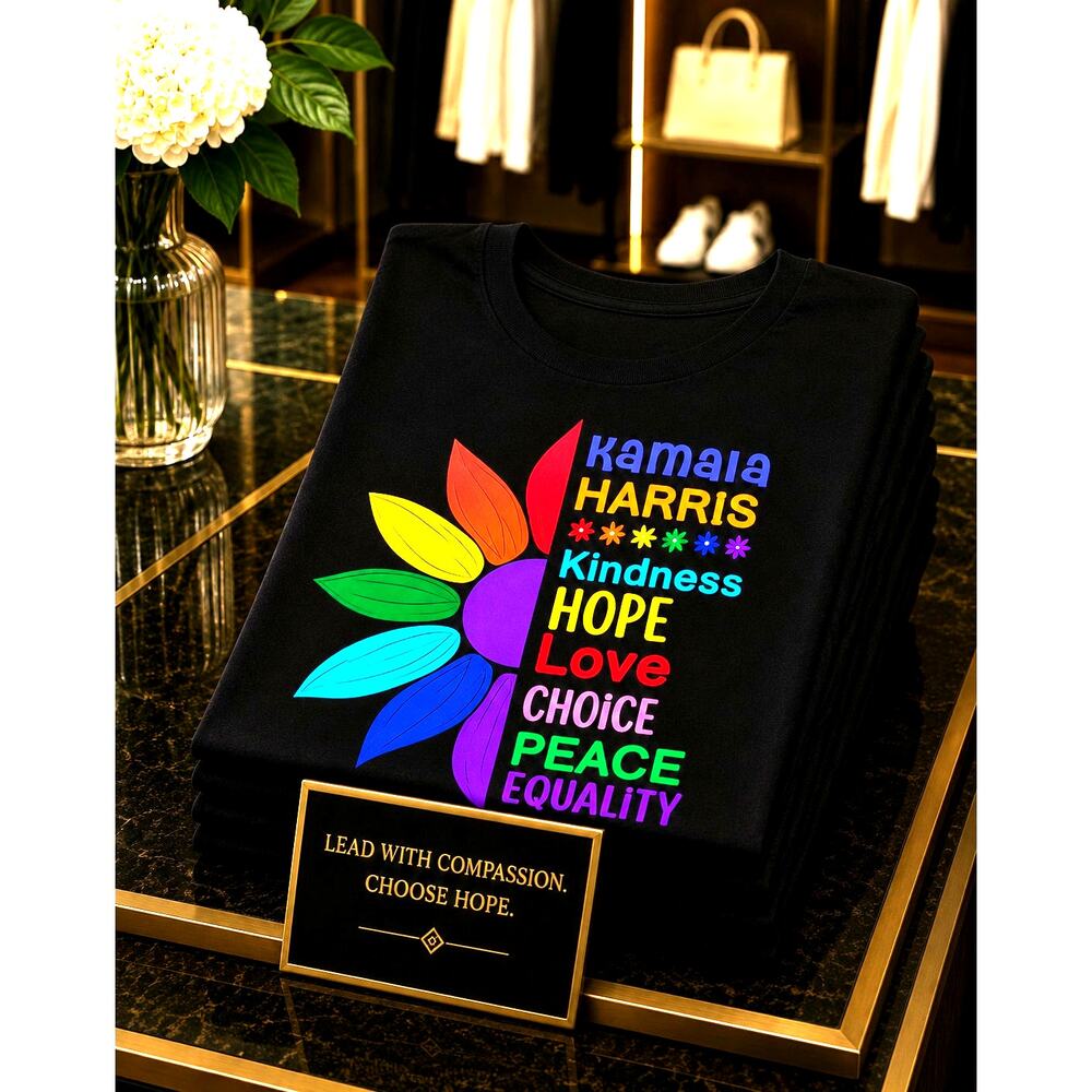 Kamala Harris T Shirt Kindness Hope Choice Equality Black Size 8/10